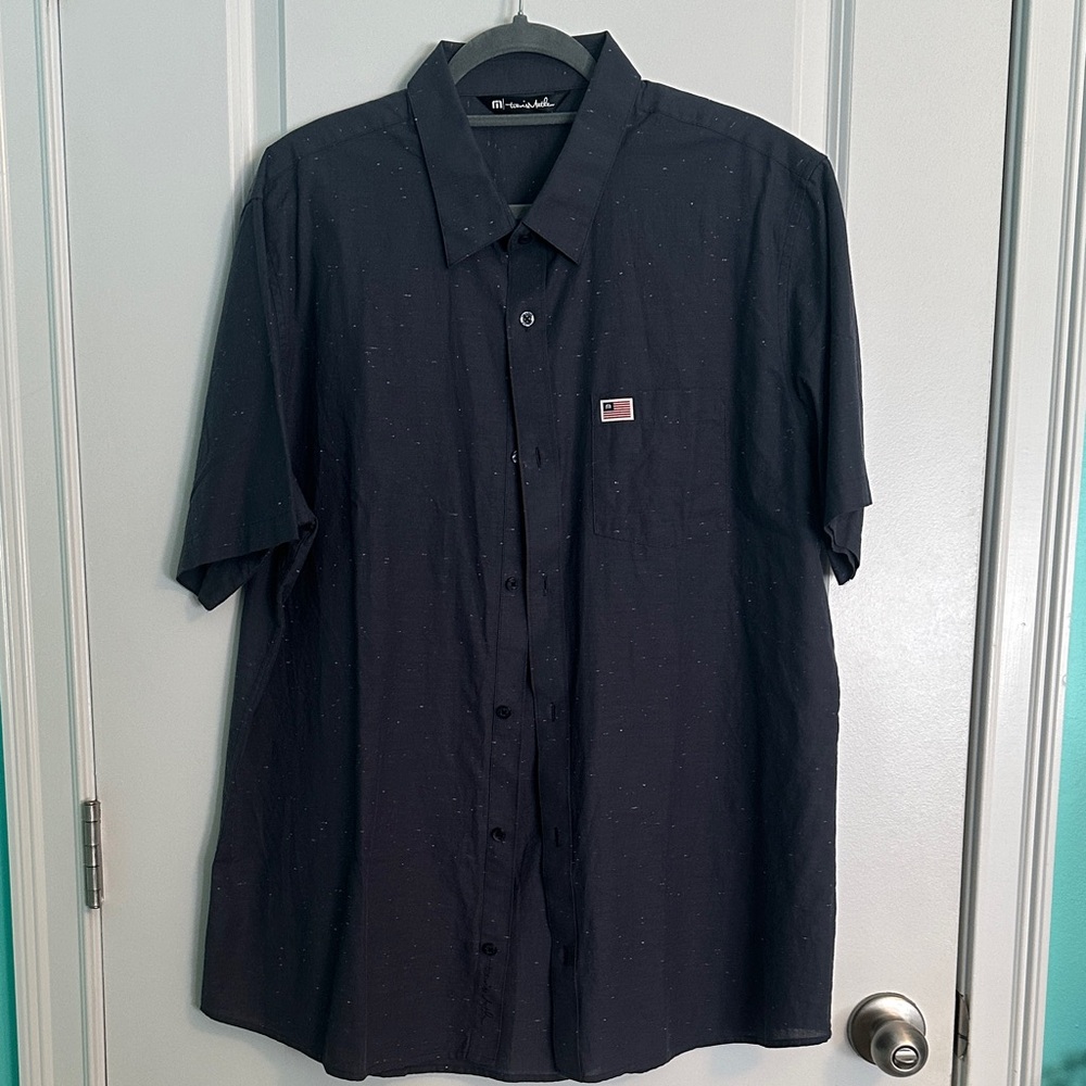 Travis Mathew Speckled Short Sleeve Button-Up
